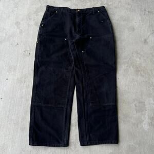 Vintage Y2K Carhartt black double knee work wear carpenter pants